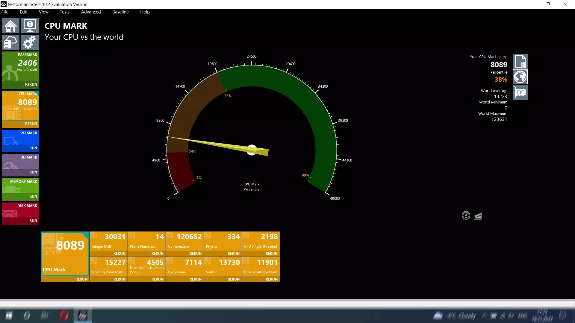 результаты Asus TUF Gaming FX505DT в CPU Mark