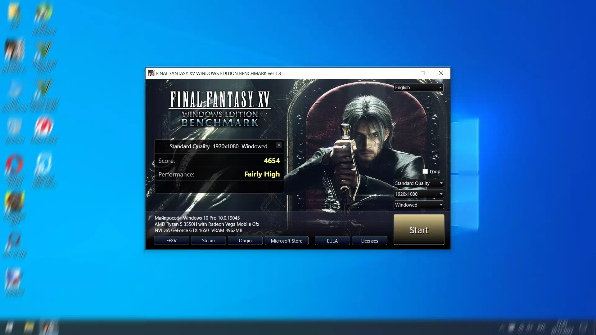 тест Asus TUF Gaming FX505DT в Final Fantasy XV